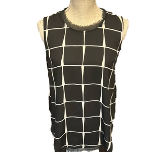 Who What Wear Window Pane Check Sheer Blouse